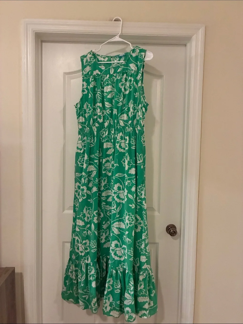 Draper James Linen Floral Smocked Waist Tiered Maxi Dress Southern Charm - Picture 4 of 11